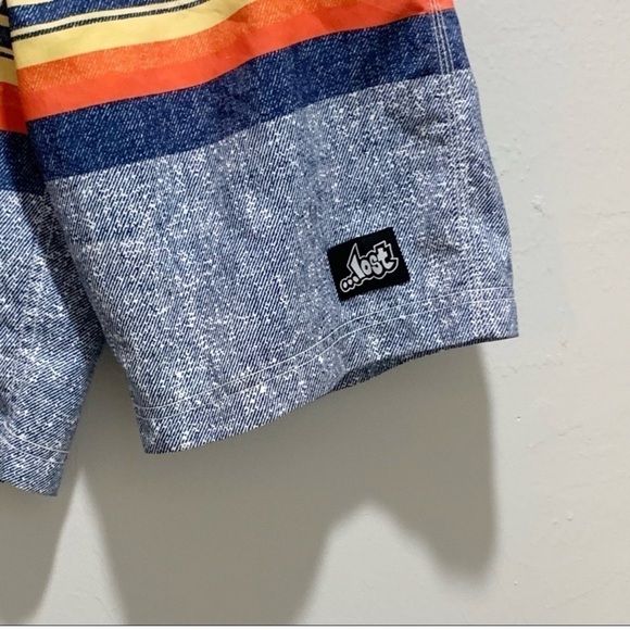 LOST Men’s Board Shorts Trunks Red Blue Gray Orange Size 30 - Picture 5 of 6